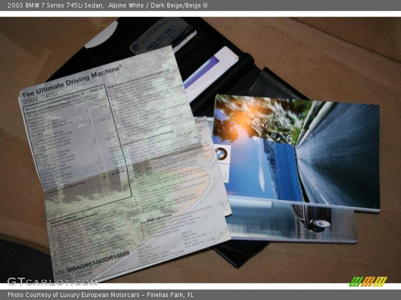 Alpine White / Dark Beige/Beige III 2003 BMW 7 Series 745Li Sedan