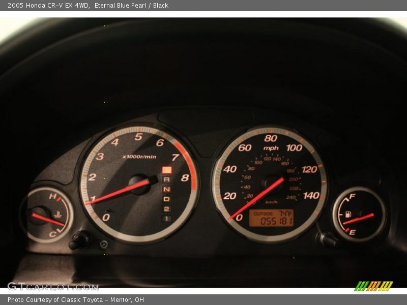 Eternal Blue Pearl / Black 2005 Honda CR-V EX 4WD