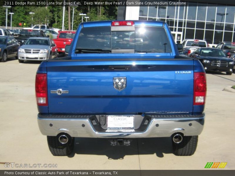 Deep Water Blue Pearl / Dark Slate Gray/Medium Graystone 2011 Dodge Ram 1500 Lone Star Quad Cab