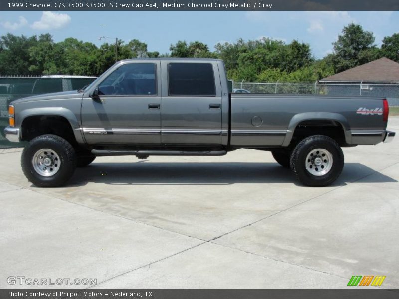 Medium Charcoal Gray Metallic / Gray 1999 Chevrolet C/K 3500 K3500 LS Crew Cab 4x4