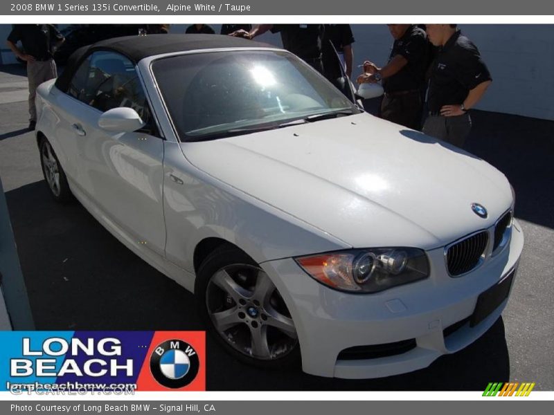 Alpine White / Taupe 2008 BMW 1 Series 135i Convertible