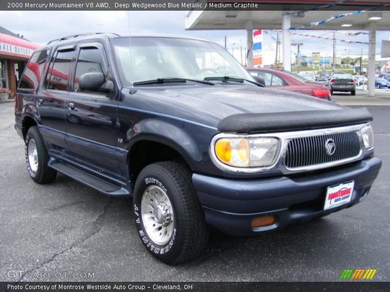 Deep Wedgewood Blue Metallic / Medium Graphite 2000 Mercury Mountaineer V8 AWD