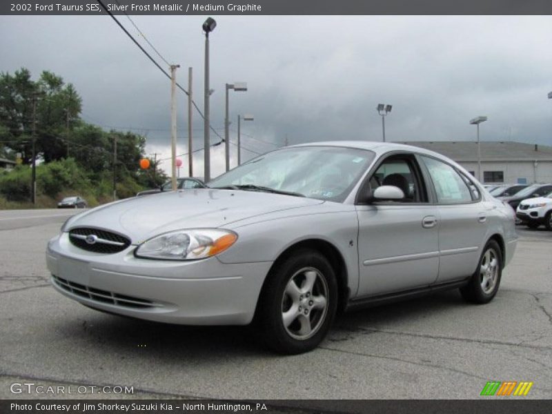 Silver Frost Metallic / Medium Graphite 2002 Ford Taurus SES