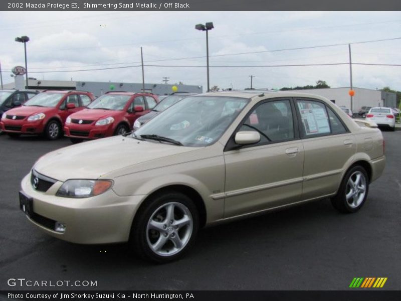 Shimmering Sand Metallic / Off Black 2002 Mazda Protege ES