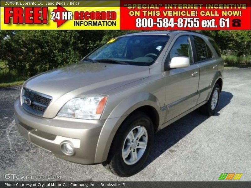 Sand Beige / Beige 2006 Kia Sorento LX