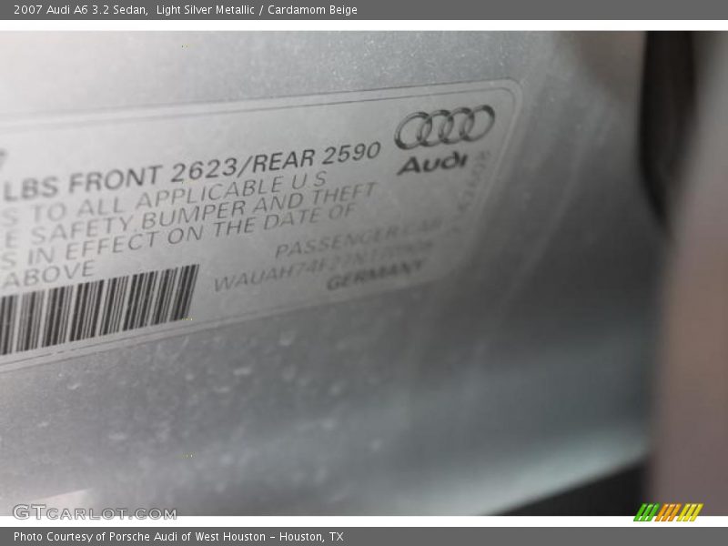 Light Silver Metallic / Cardamom Beige 2007 Audi A6 3.2 Sedan