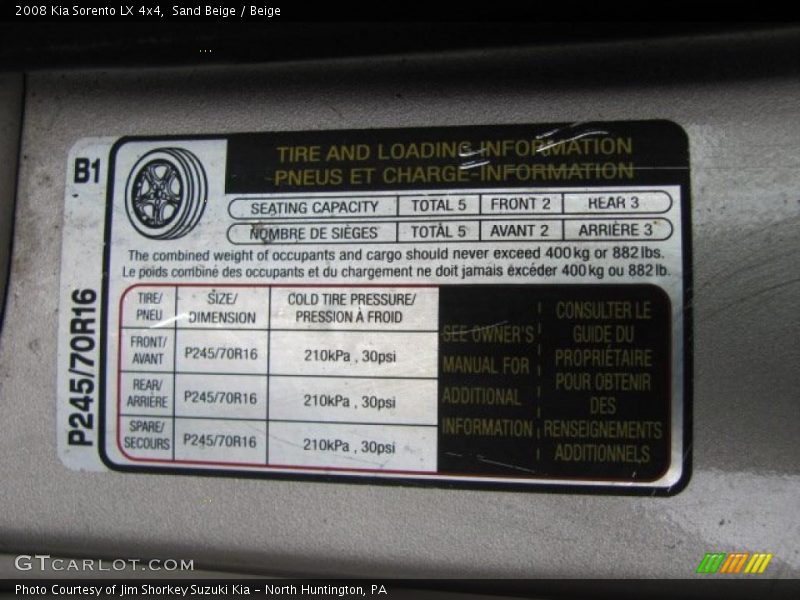 Sand Beige / Beige 2008 Kia Sorento LX 4x4