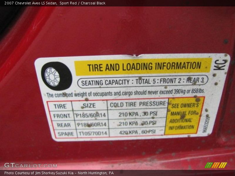 Sport Red / Charcoal Black 2007 Chevrolet Aveo LS Sedan