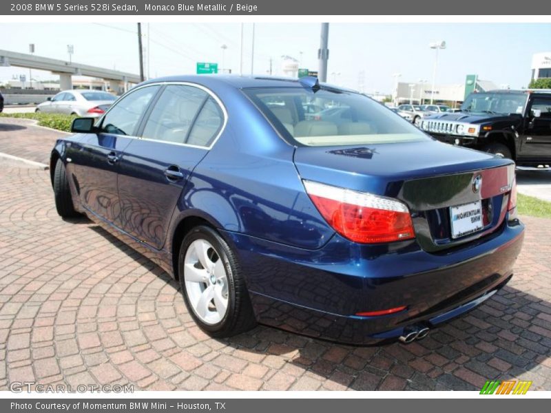 Monaco Blue Metallic / Beige 2008 BMW 5 Series 528i Sedan