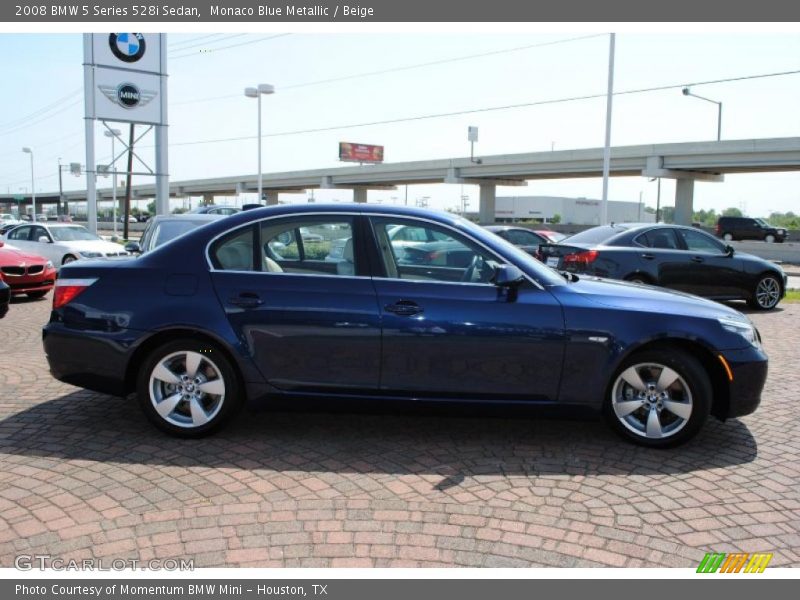Monaco Blue Metallic / Beige 2008 BMW 5 Series 528i Sedan