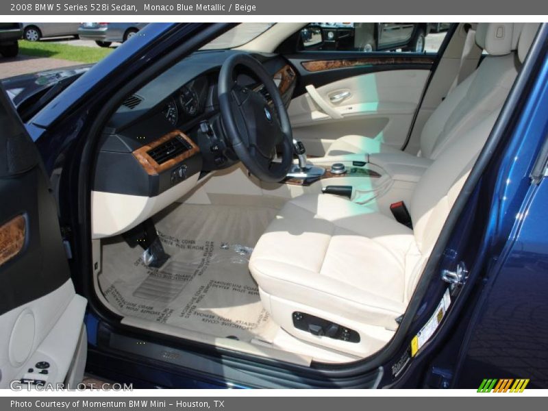 Monaco Blue Metallic / Beige 2008 BMW 5 Series 528i Sedan