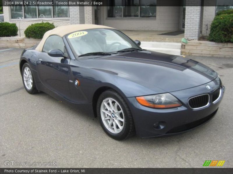 Toledo Blue Metallic / Beige 2004 BMW Z4 2.5i Roadster