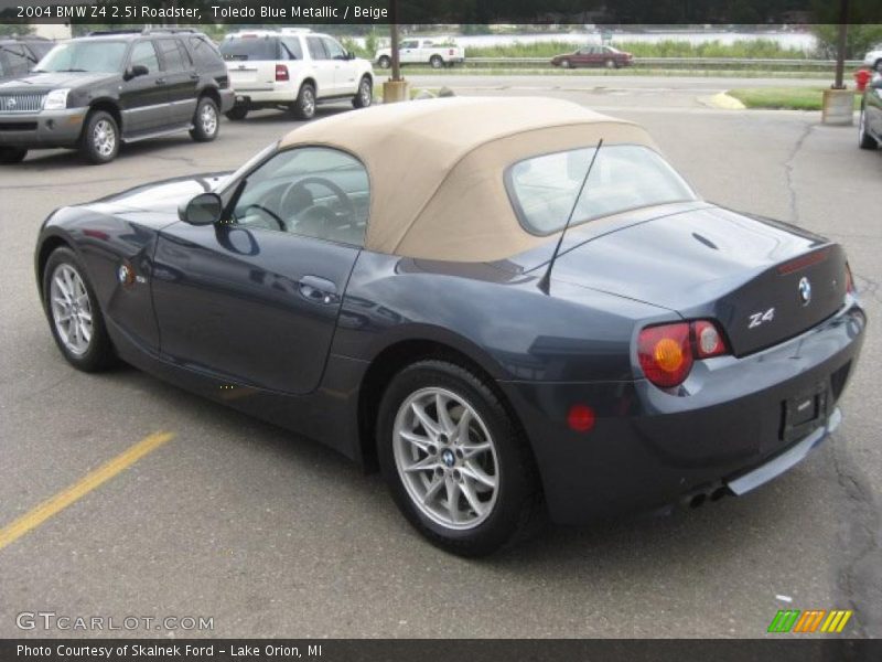 Toledo Blue Metallic / Beige 2004 BMW Z4 2.5i Roadster