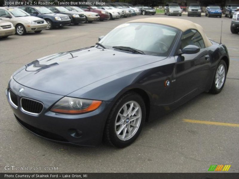 Toledo Blue Metallic / Beige 2004 BMW Z4 2.5i Roadster