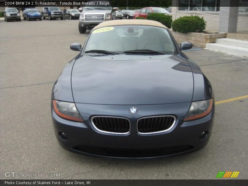 Toledo Blue Metallic / Beige 2004 BMW Z4 2.5i Roadster