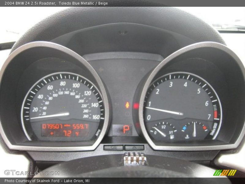 Toledo Blue Metallic / Beige 2004 BMW Z4 2.5i Roadster