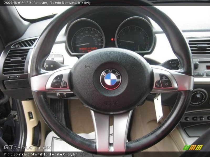 Toledo Blue Metallic / Beige 2004 BMW Z4 2.5i Roadster