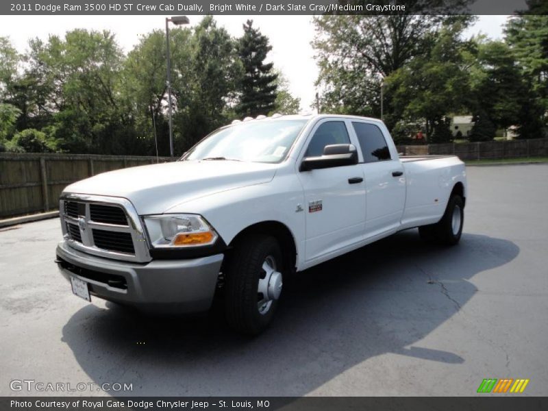 Bright White / Dark Slate Gray/Medium Graystone 2011 Dodge Ram 3500 HD ST Crew Cab Dually