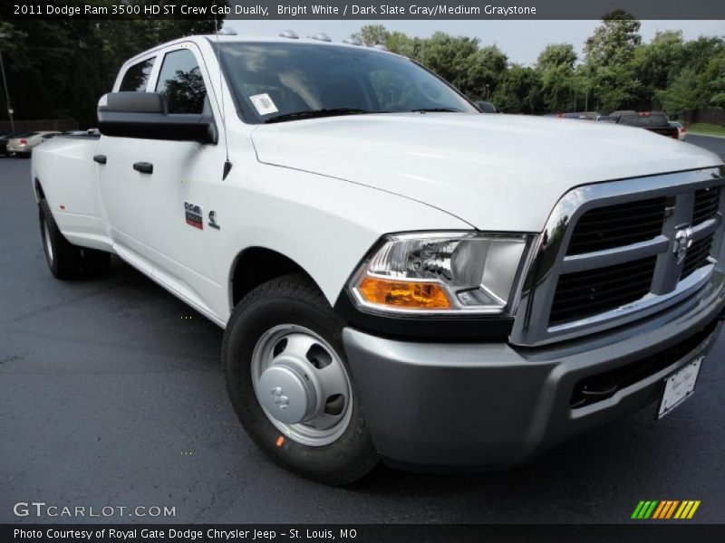 Bright White / Dark Slate Gray/Medium Graystone 2011 Dodge Ram 3500 HD ST Crew Cab Dually