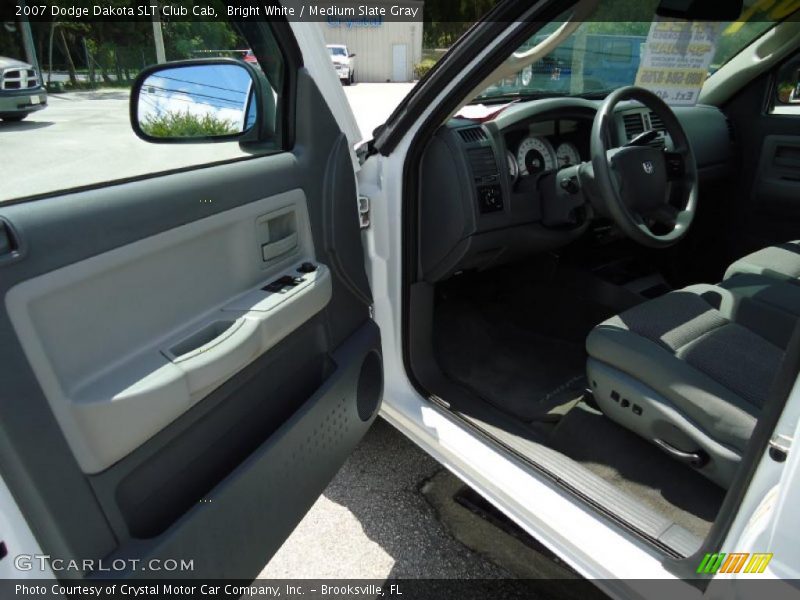 Bright White / Medium Slate Gray 2007 Dodge Dakota SLT Club Cab