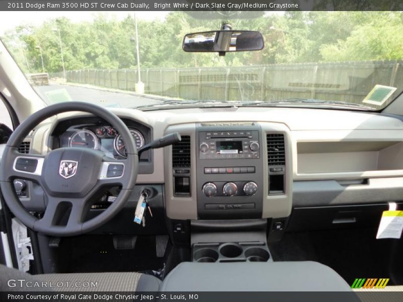 Bright White / Dark Slate Gray/Medium Graystone 2011 Dodge Ram 3500 HD ST Crew Cab Dually