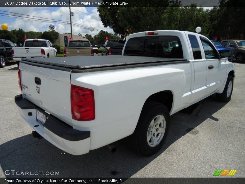 Bright White / Medium Slate Gray 2007 Dodge Dakota SLT Club Cab