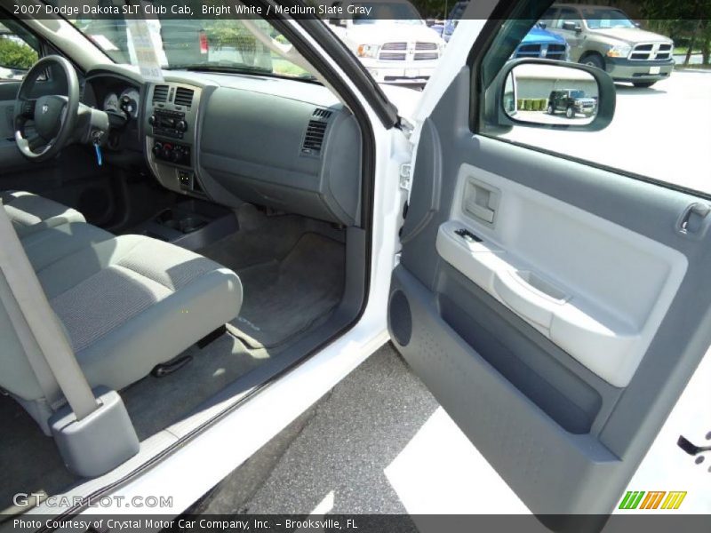 Bright White / Medium Slate Gray 2007 Dodge Dakota SLT Club Cab