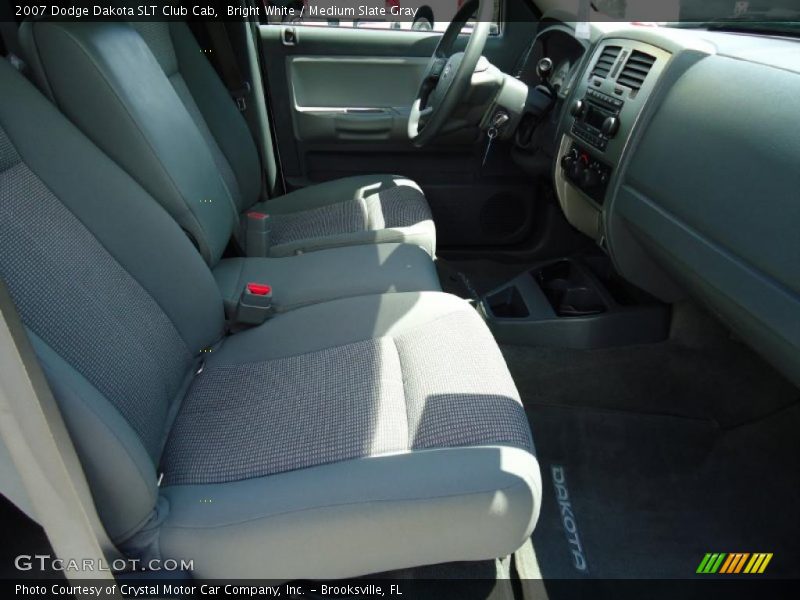 Bright White / Medium Slate Gray 2007 Dodge Dakota SLT Club Cab