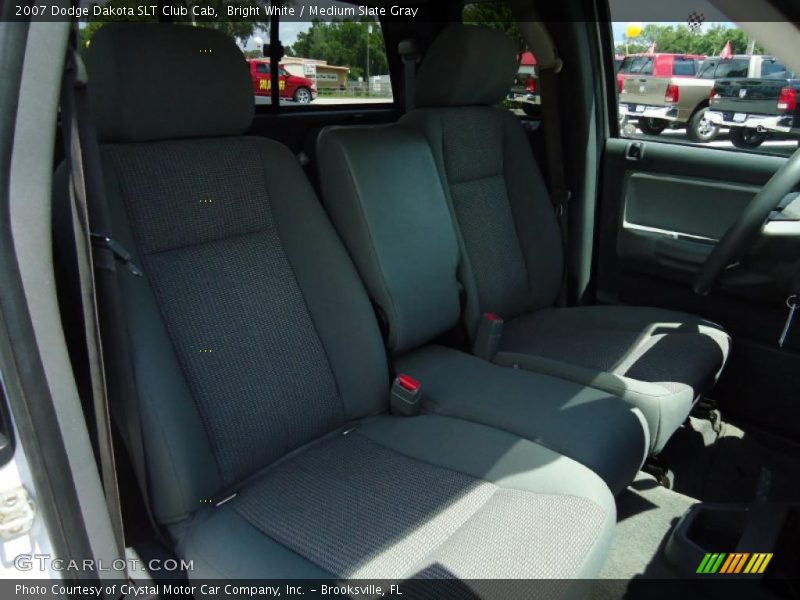 Bright White / Medium Slate Gray 2007 Dodge Dakota SLT Club Cab