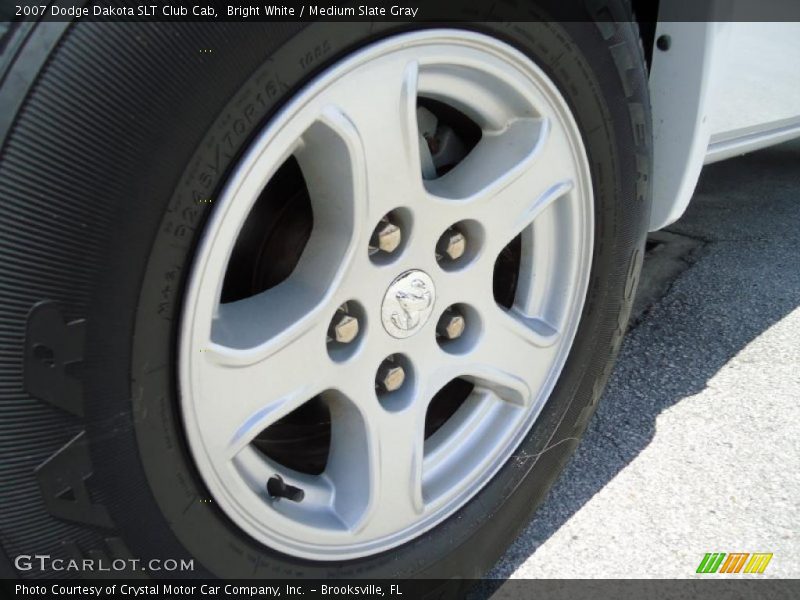 Bright White / Medium Slate Gray 2007 Dodge Dakota SLT Club Cab