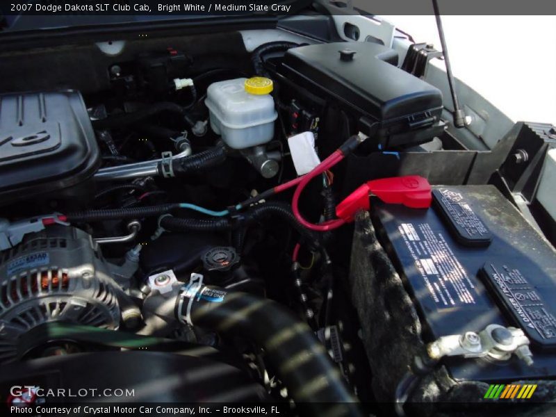 Bright White / Medium Slate Gray 2007 Dodge Dakota SLT Club Cab