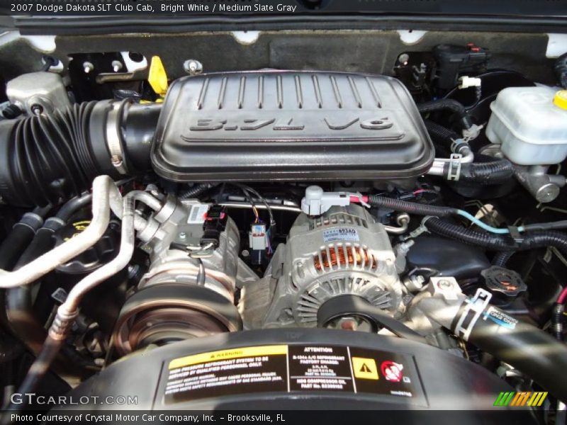 Bright White / Medium Slate Gray 2007 Dodge Dakota SLT Club Cab