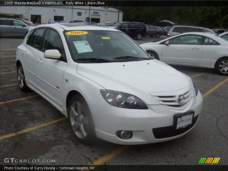 Rally White / Black/Blue 2005 Mazda MAZDA3 s Hatchback