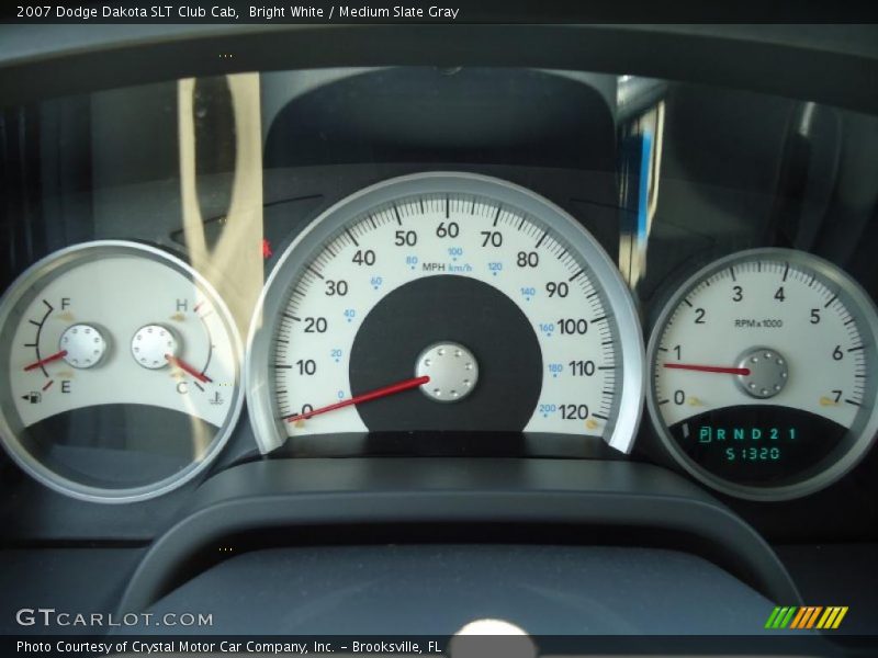 Bright White / Medium Slate Gray 2007 Dodge Dakota SLT Club Cab