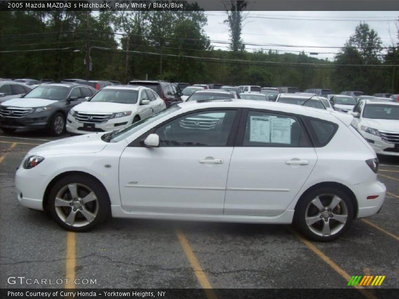 Rally White / Black/Blue 2005 Mazda MAZDA3 s Hatchback