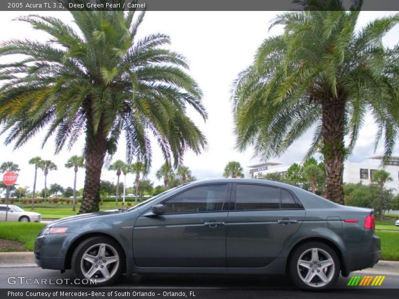 Deep Green Pearl / Camel 2005 Acura TL 3.2