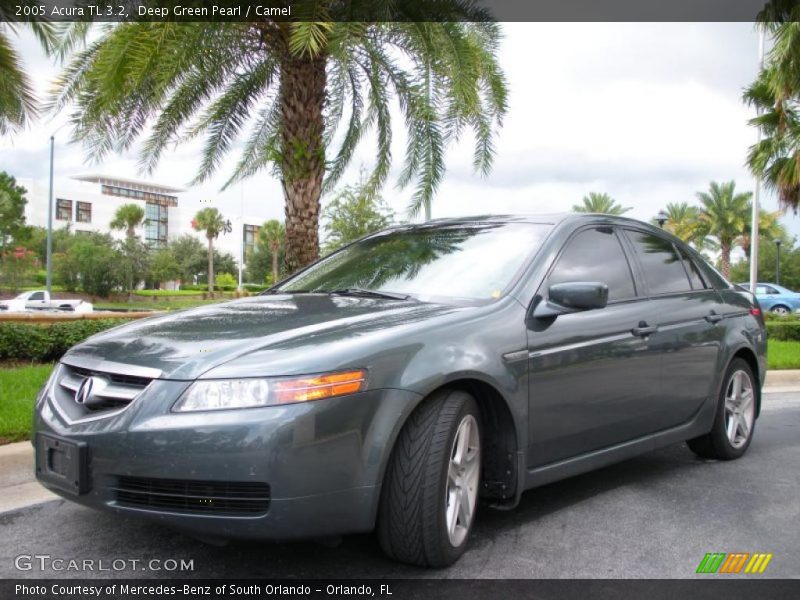 Deep Green Pearl / Camel 2005 Acura TL 3.2