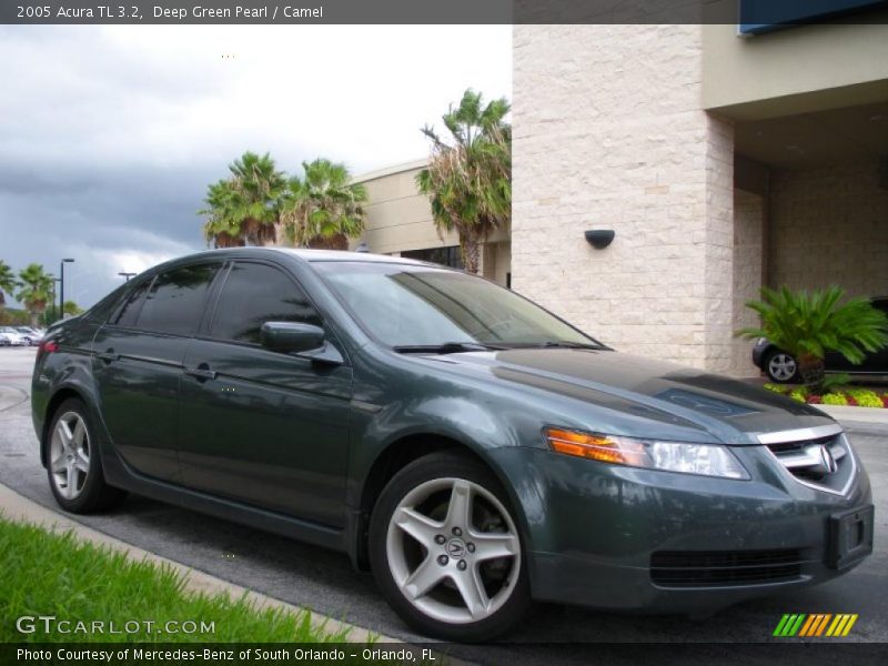 Deep Green Pearl / Camel 2005 Acura TL 3.2