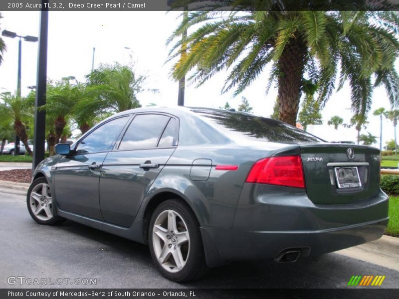 Deep Green Pearl / Camel 2005 Acura TL 3.2