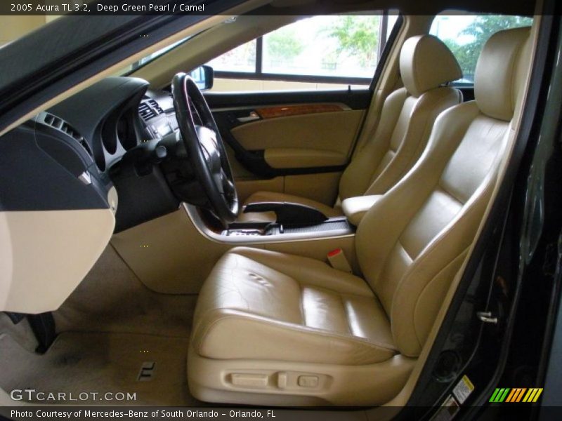 Deep Green Pearl / Camel 2005 Acura TL 3.2