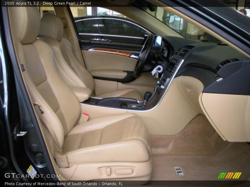 Deep Green Pearl / Camel 2005 Acura TL 3.2