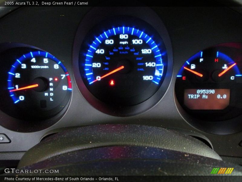 Deep Green Pearl / Camel 2005 Acura TL 3.2