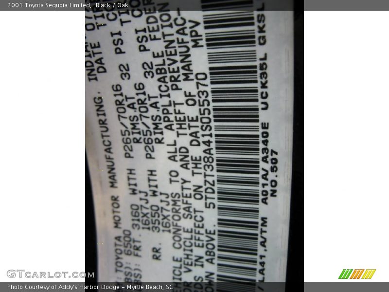 Black / Oak 2001 Toyota Sequoia Limited