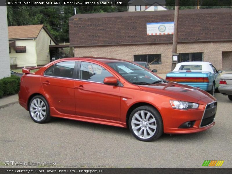 Rotor Glow Orange Metallic / Black 2009 Mitsubishi Lancer RALLIART