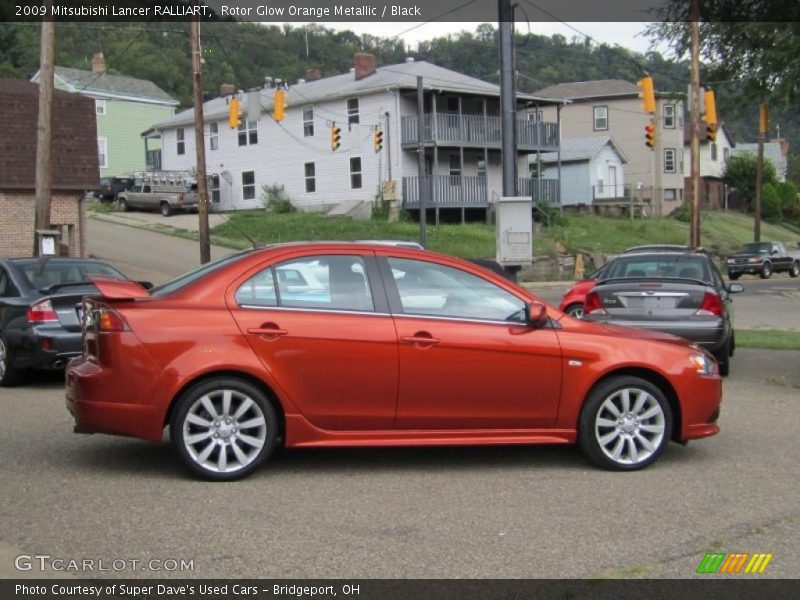 Rotor Glow Orange Metallic / Black 2009 Mitsubishi Lancer RALLIART
