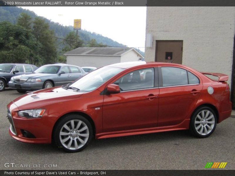 Rotor Glow Orange Metallic / Black 2009 Mitsubishi Lancer RALLIART