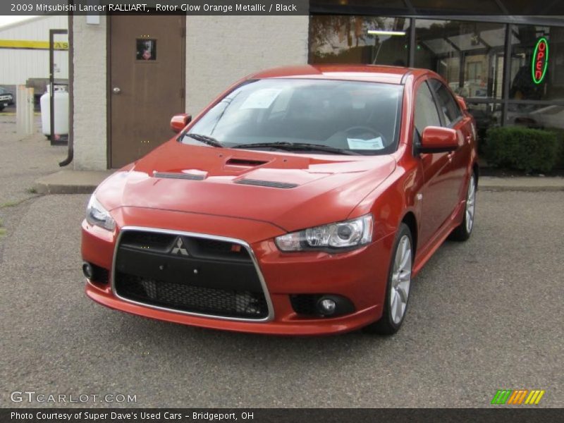 Rotor Glow Orange Metallic / Black 2009 Mitsubishi Lancer RALLIART