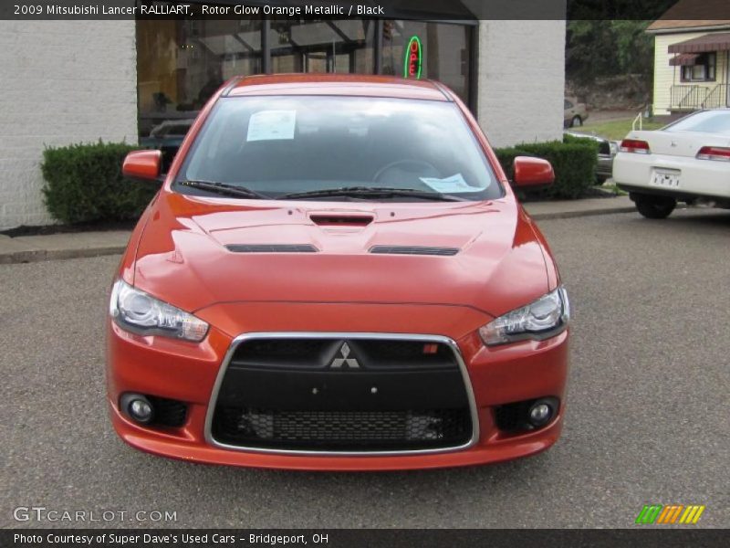 Rotor Glow Orange Metallic / Black 2009 Mitsubishi Lancer RALLIART