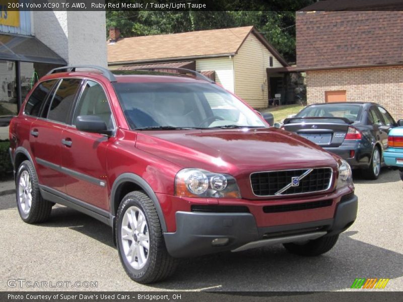 Ruby Red Metallic / Taupe/Light Taupe 2004 Volvo XC90 T6 AWD