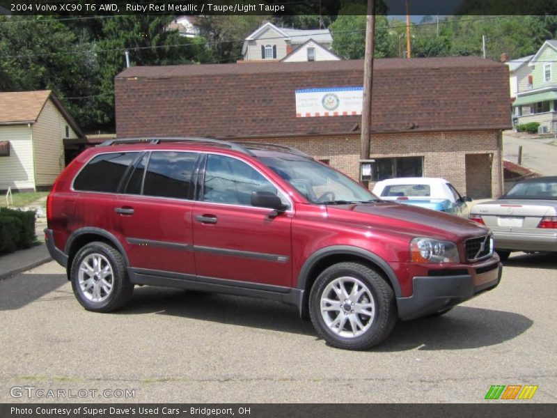 Ruby Red Metallic / Taupe/Light Taupe 2004 Volvo XC90 T6 AWD